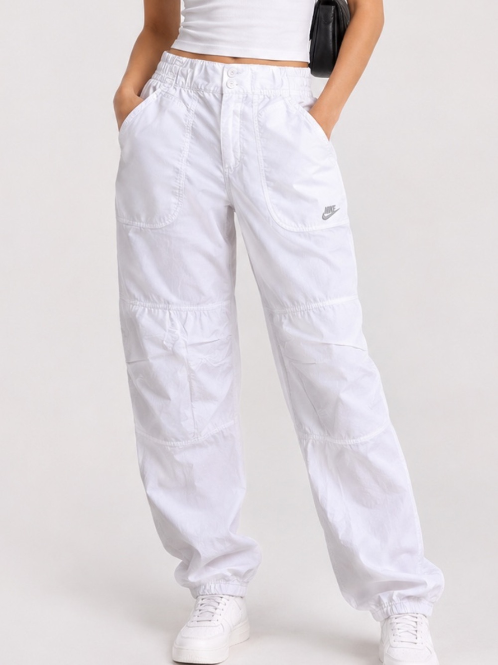 Nike Kids White Cargo Pants – Size L – Unisex – Casual Style